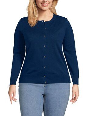 Deep Sea Navy X-Small Fine Gauge Cotton Cardigan Sweater for Women